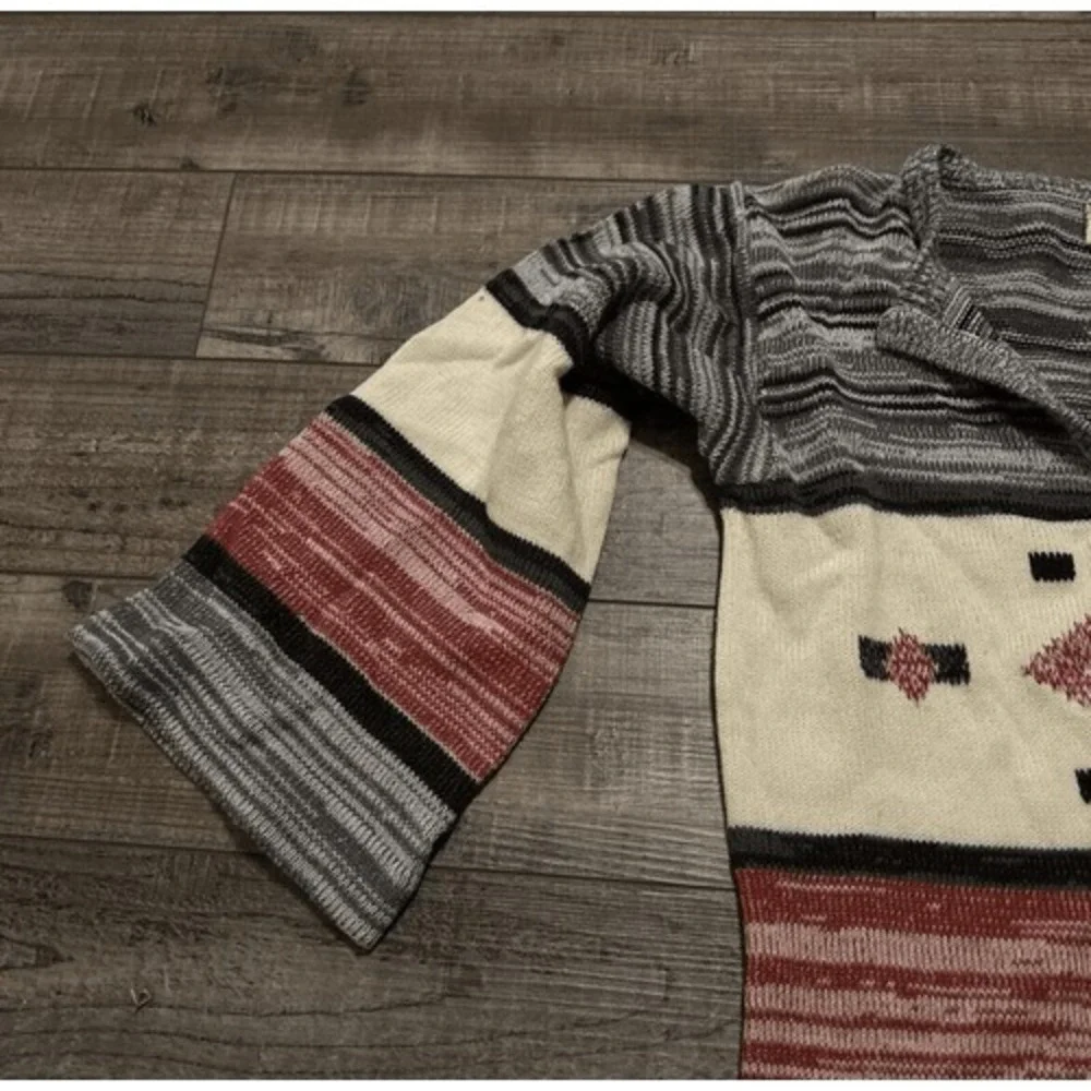 Vintage Knit Sweater Western Aztec Tribal Navajo Geometric Pattern Medium USA